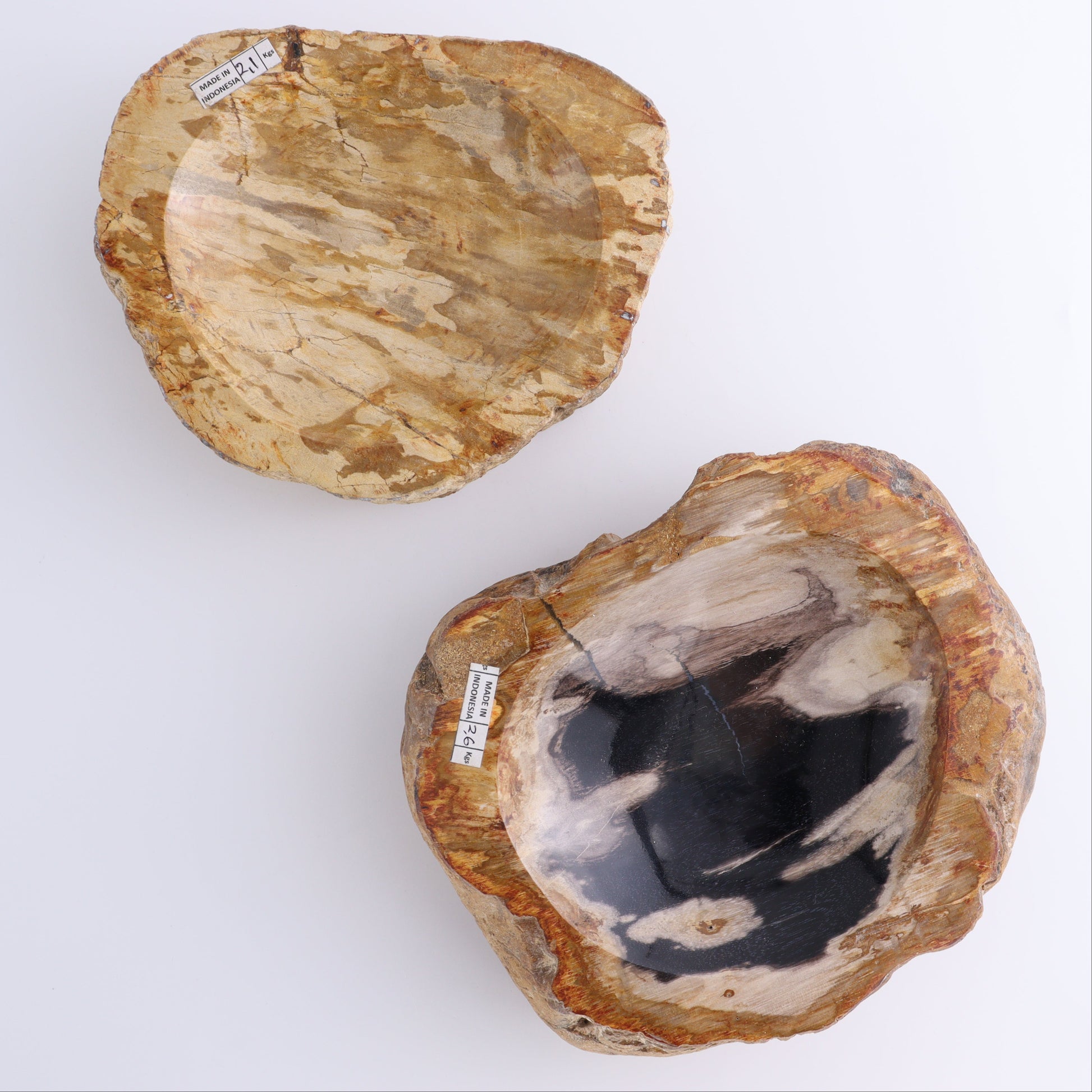 Petrified Wood Bowls Set of 2 - Expert Wholesale and Supplier of Wholesale Crystals & Bulk Gemstones, ["Bowls","Indonesia","Petrified Wood"]