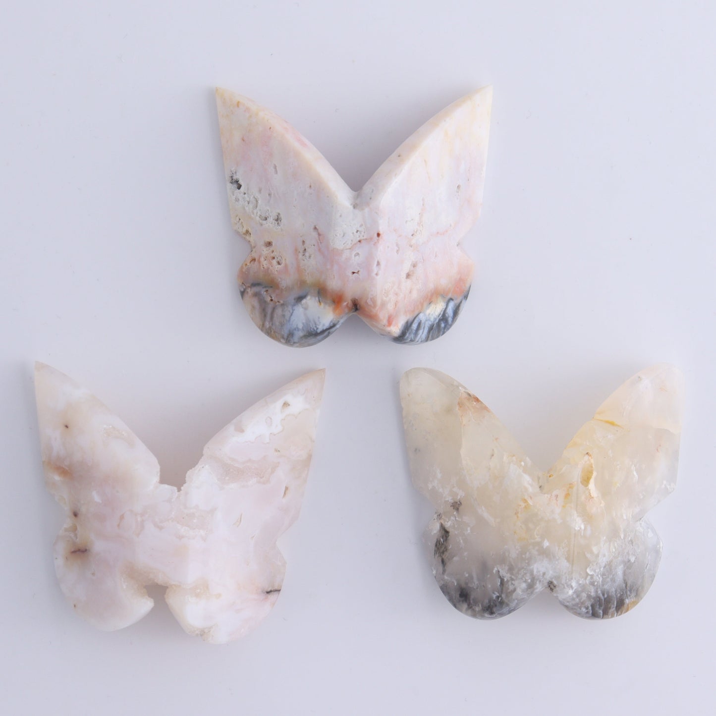 One Pink Plume Agate Butterfly - Expert Wholesale and Supplier of Wholesale Crystals & Bulk Gemstones, ["Agate","Butterflies","Butterfly","Pink Agate","Plume Agate"]