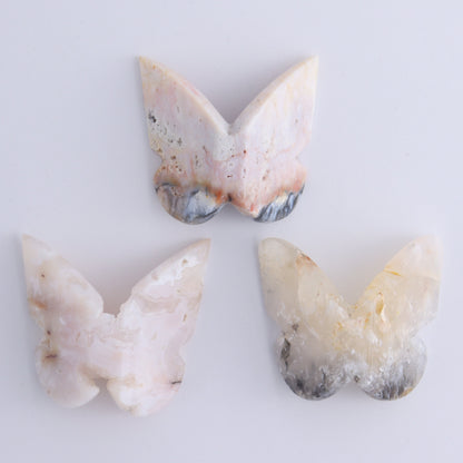 One Pink Plume Agate Butterfly - Expert Wholesale and Supplier of Wholesale Crystals & Bulk Gemstones, ["Agate","Butterflies","Butterfly","Pink Agate","Plume Agate"]