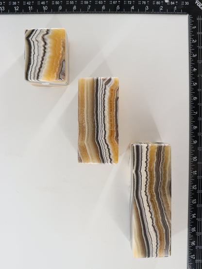 Yellow Zebra Onyx Candle Holders Set of 3 - Expert Supplier of Wholesale Crystals & Bulk Gemstones