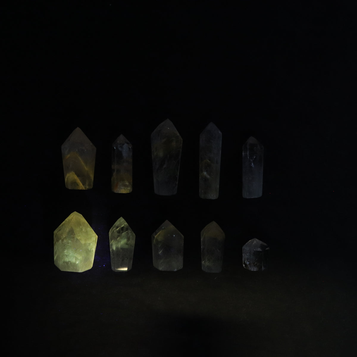 Powellite Amethyst UV Reactive Towers Set of 10