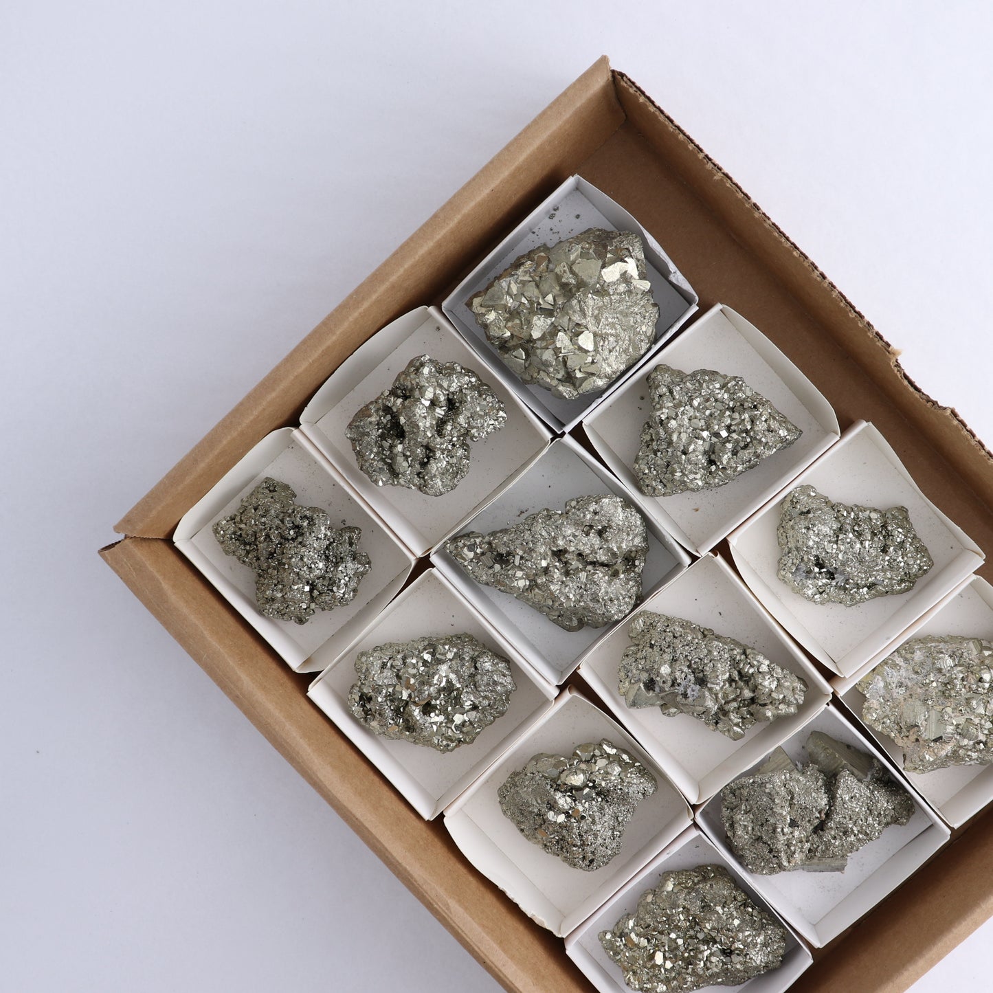 Pyrite Clusters Set of 12