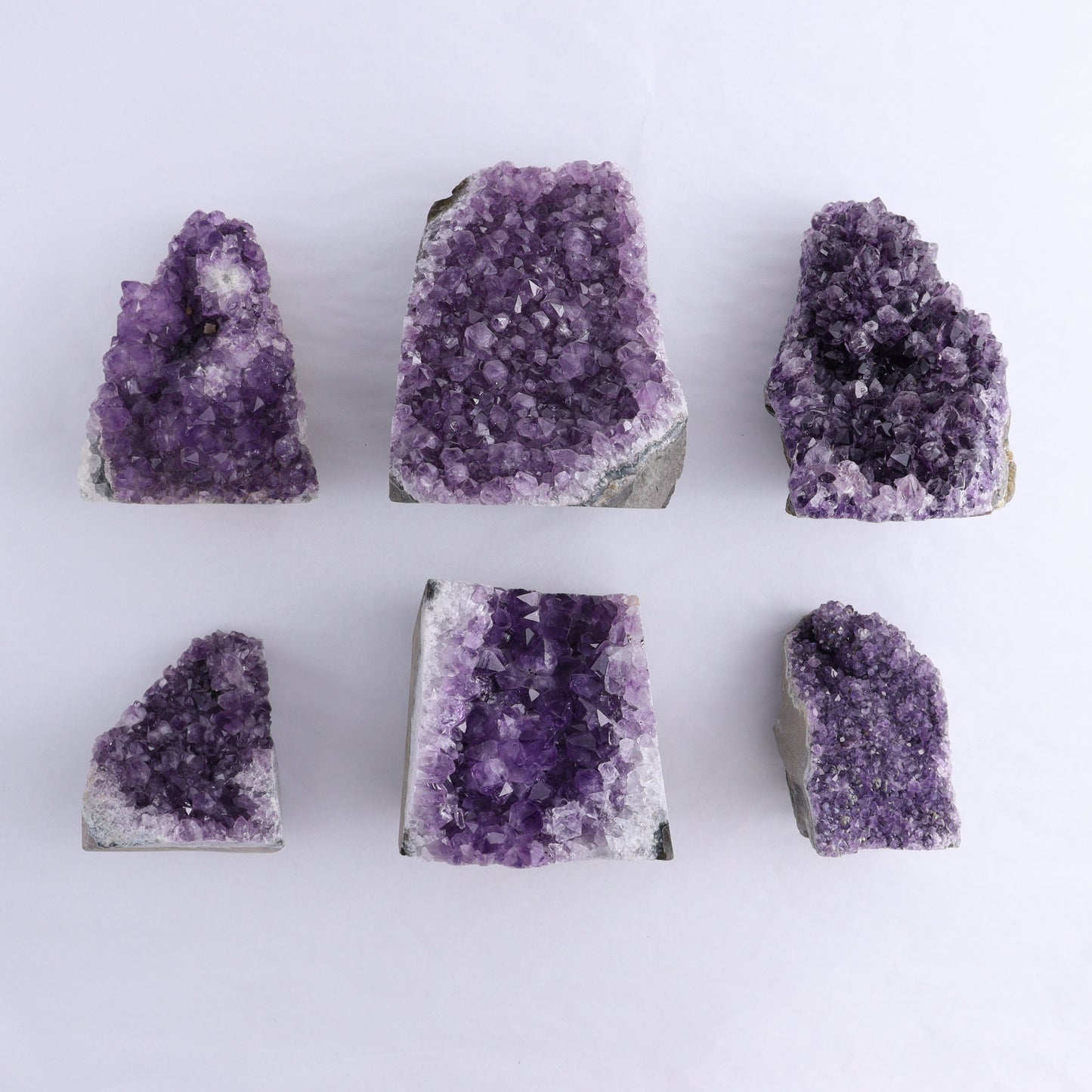 Uruguay Amethyst Cut Base Set of 6 - Expert Wholesale and Supplier of Wholesale Crystals & Bulk Gemstones, ["Amethyst","Cut Base","Uruguay"]