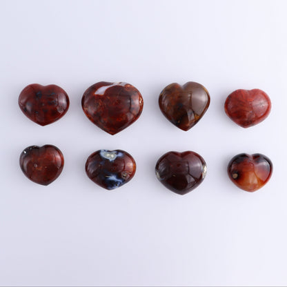 Carnelian Hearts Set of 8 - Expert Wholesale and Supplier of Wholesale Crystals & Bulk Gemstones, ["carnelian","Hearts","Madagascar"]