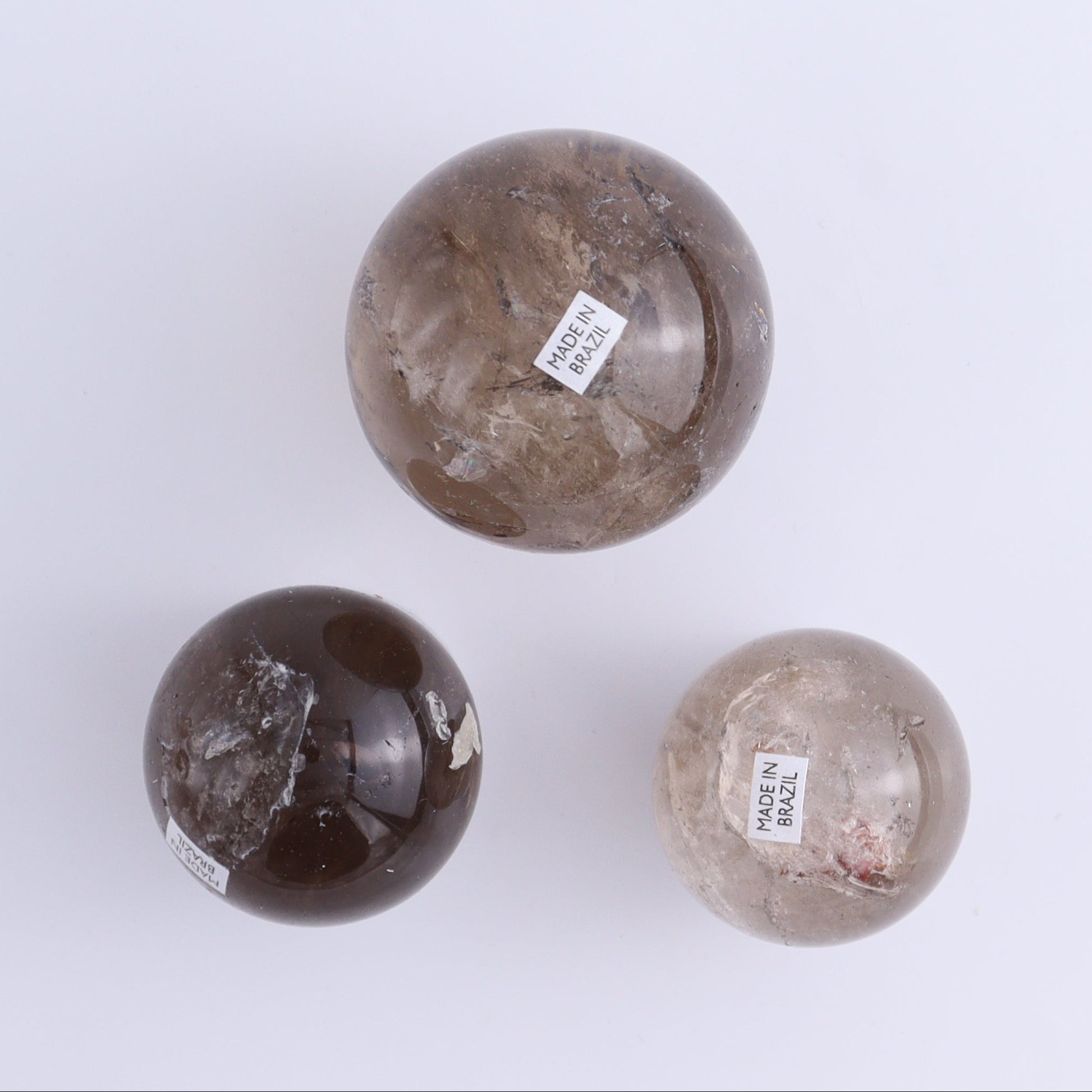 Smoky Quartz Spheres Set of 9 - Expert Wholesale and Supplier of Wholesale Crystals & Bulk Gemstones, ["Quartz","Smoky Quartz","Spheres"]