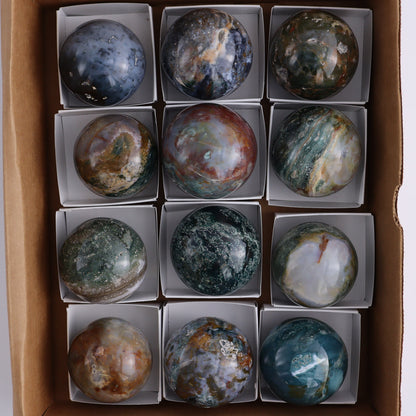 Ocean Jasper Spheres Set of 12 - Expert Wholesale and Supplier of Wholesale Crystals & Bulk Gemstones, ["jasper","Madagascar","Ocean Jasper","Spheres"]