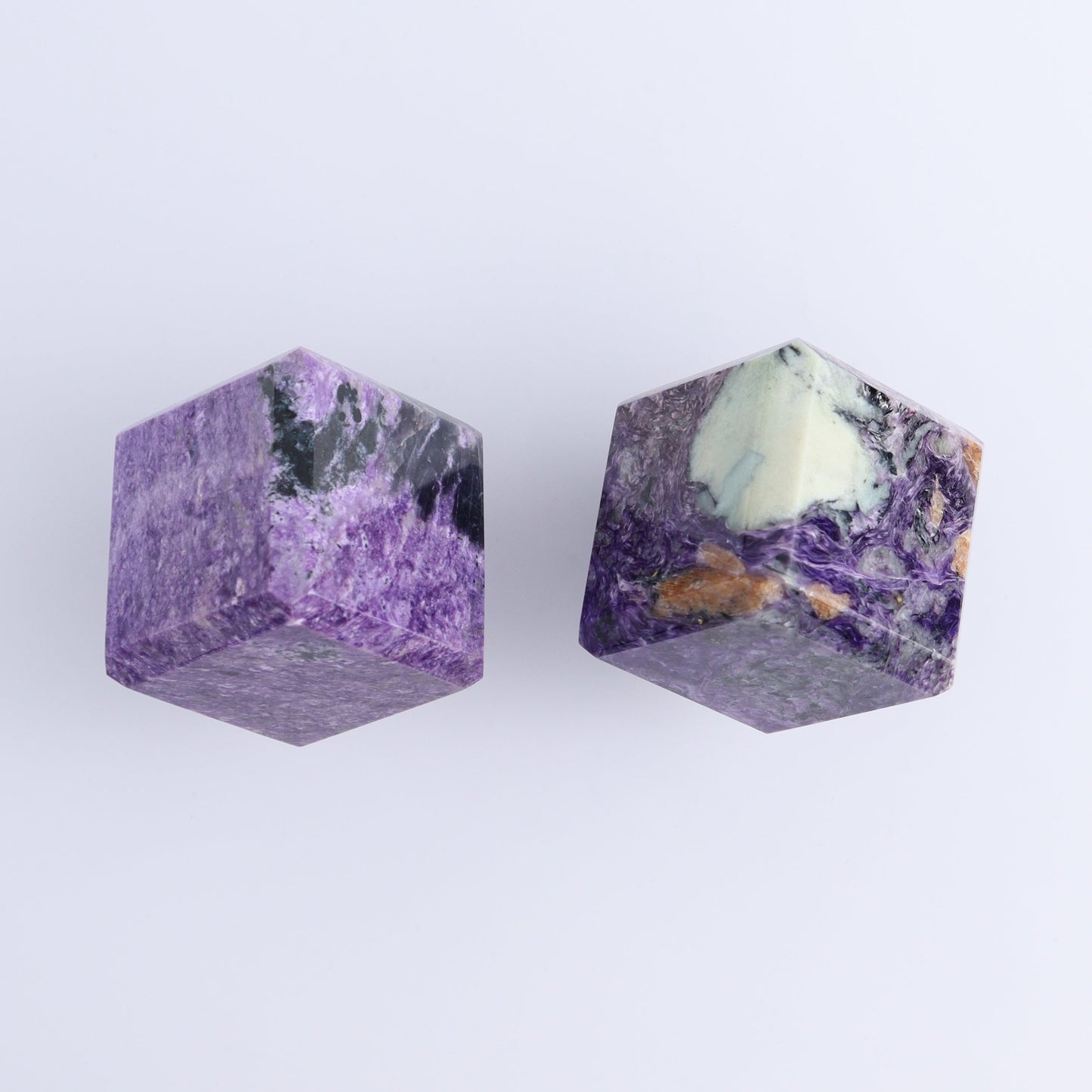 Charoite Cubes Set of 4 - Expert Wholesale and Supplier of Wholesale Crystals & Bulk Gemstones, ["Charoite","Cubes","Russia"]