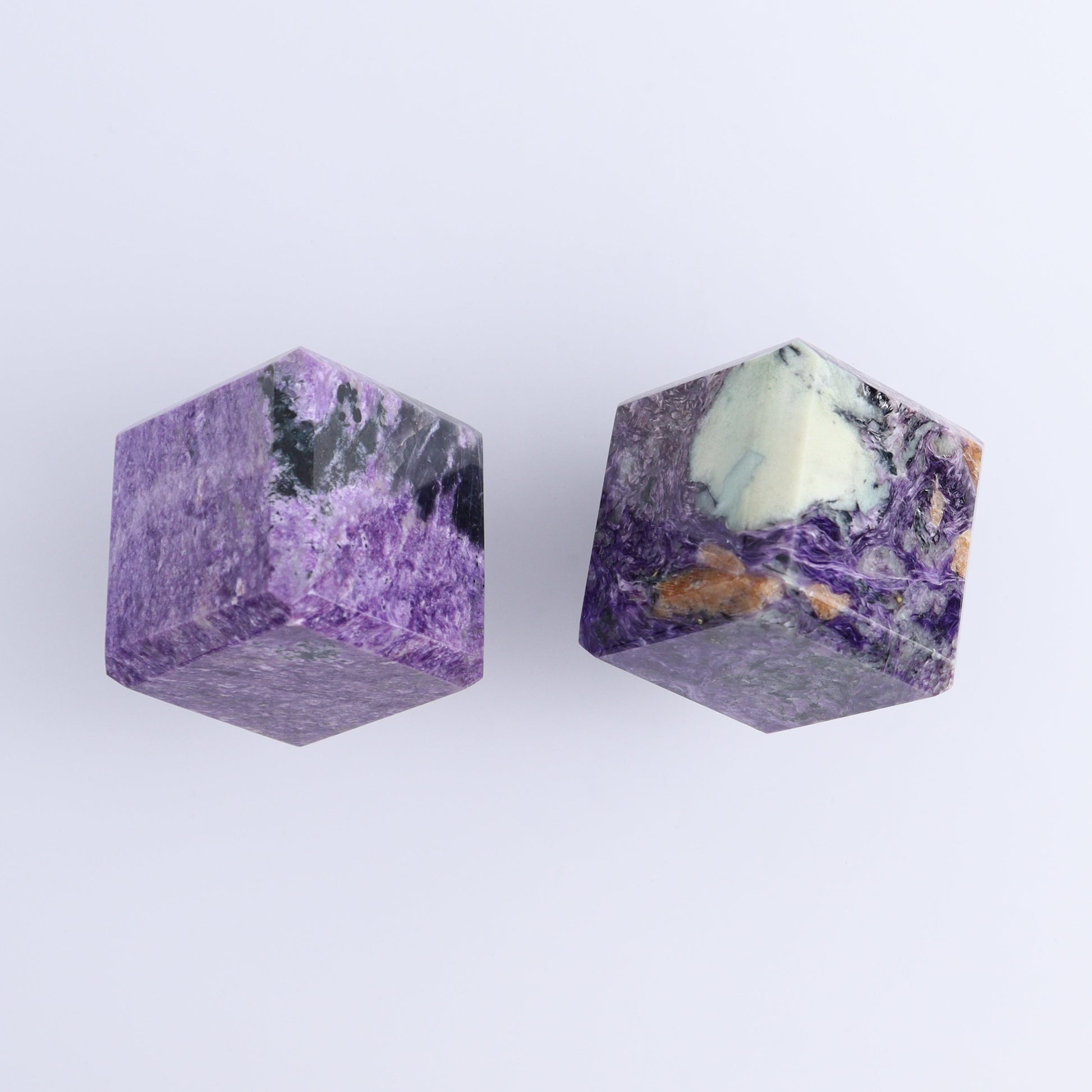 Charoite Cubes Set of 4 - Expert Wholesale and Supplier of Wholesale Crystals & Bulk Gemstones, ["Charoite","Cubes","Russia"]