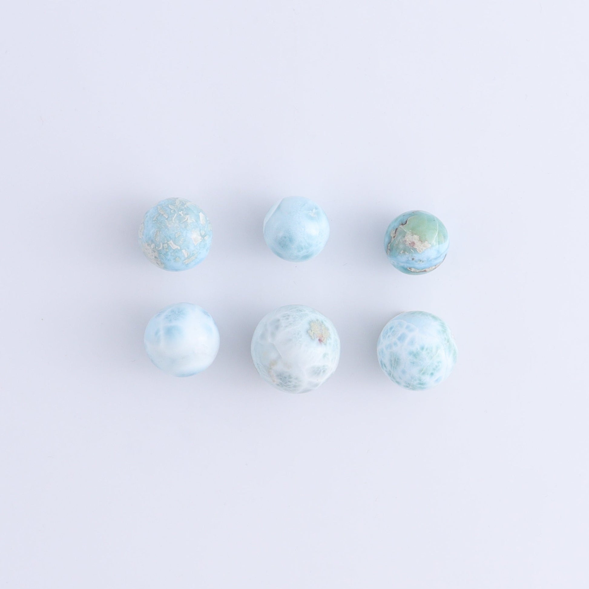 Larmiar Spheres Set of 12 - Expert Wholesale and Supplier of Wholesale Crystals & Bulk Gemstones, ["Larimar","Spheres"]
