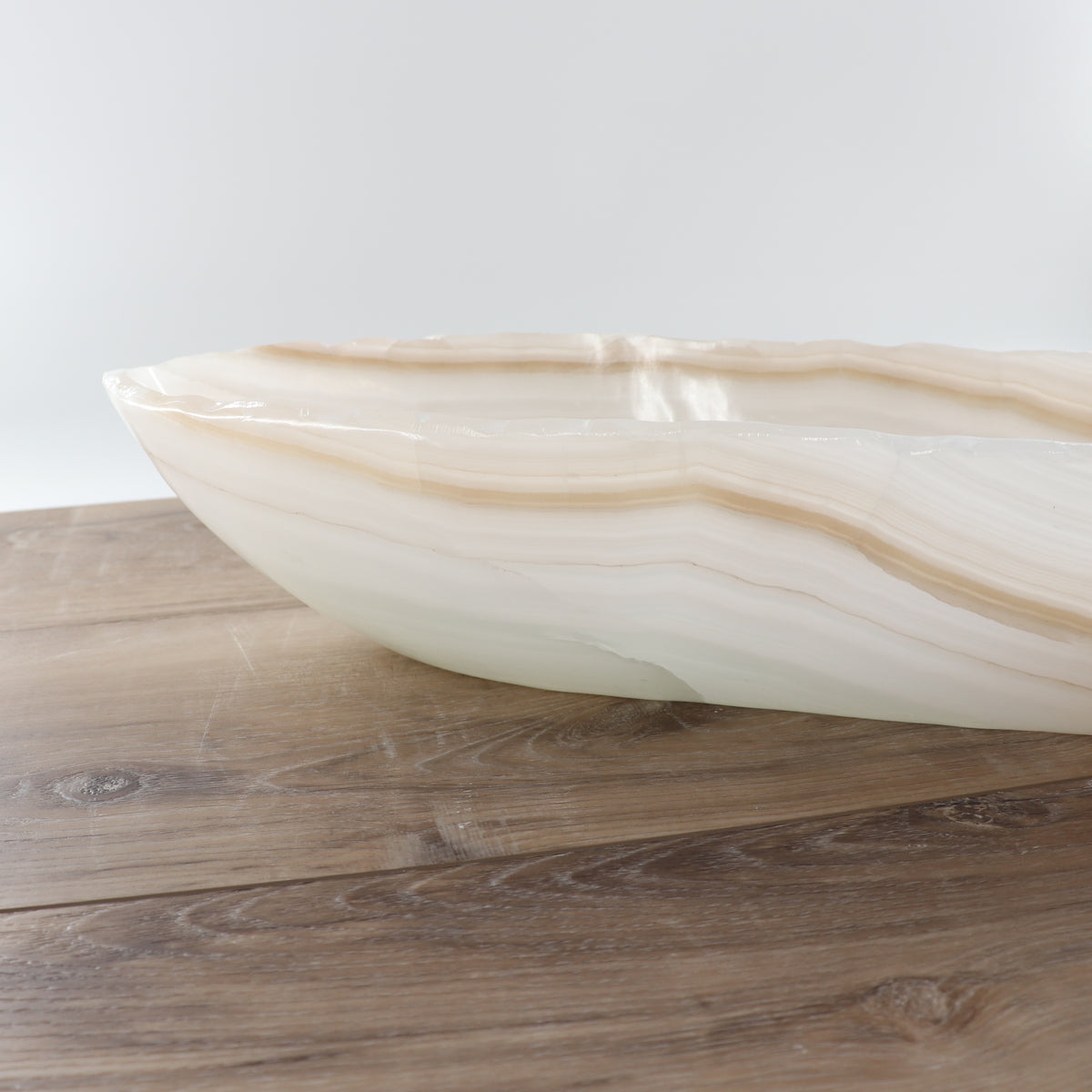 Mexican Onyx/Calcite Canoe Bowl 40"