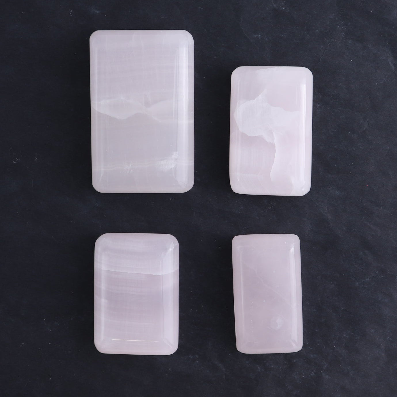 Pink Mangano Calcite Rectangles Set of 12