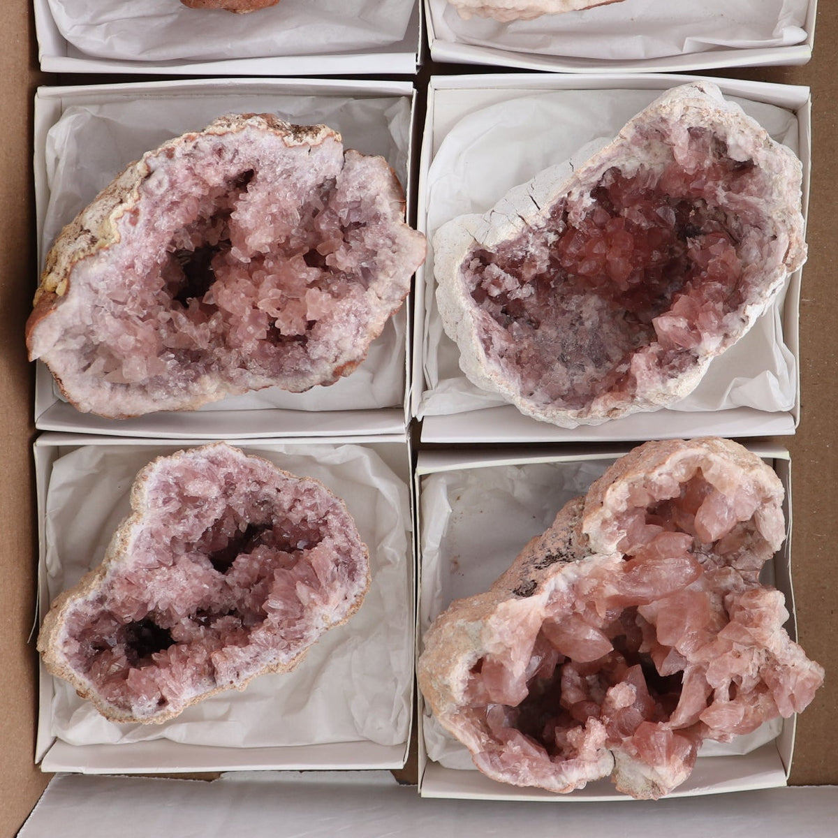 Pink Amethyst Geodes Set of 6