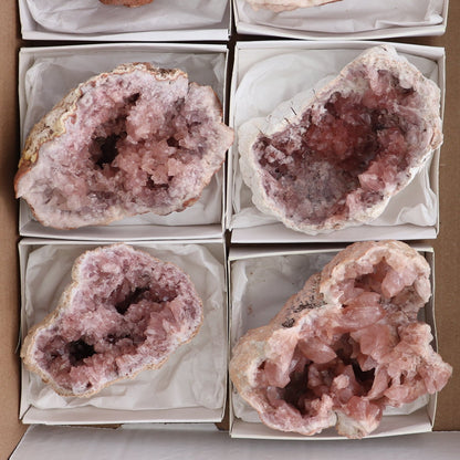 Pink Amethyst Geodes Set of 6