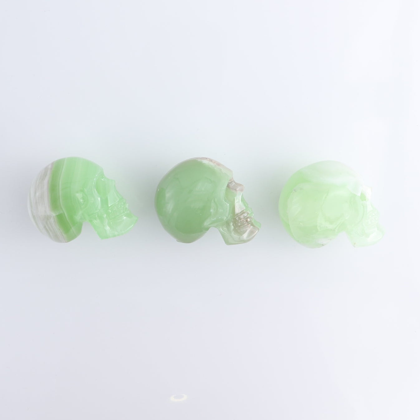 One Small Mexican Green Onyx/Calcite Skull