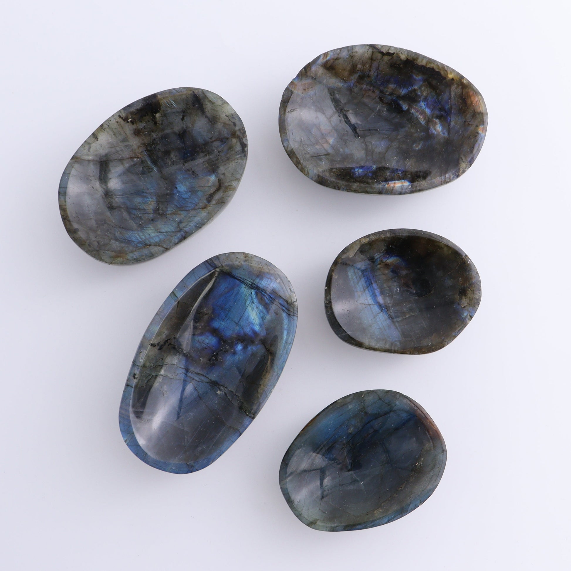 Labradorite Bowls Set of 10 - Expert Wholesale and Supplier of Wholesale Crystals & Bulk Gemstones, ["Bowls","Labradorite","Madagascar"]
