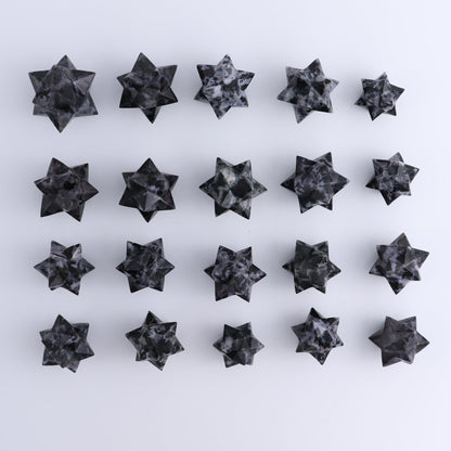 Indigo Gabbro Stars Set of 19 & 1 Cut Base Star - Expert Wholesale and Supplier of Wholesale Crystals & Bulk Gemstones, ["Indigo Gabbro"]