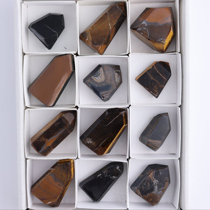 Tiger Eye Towers Set of 15 - Expert Wholesale and Supplier of Wholesale Crystals & Bulk Gemstones, ["Brazil","close_70","Tiger Eye","Towers"]
