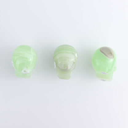 One Small Mexican Green Onyx/Calcite Skull
