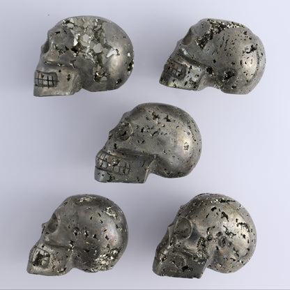 Pyrite Skulls Set of 5 - Expert Wholesale and Supplier of Wholesale Crystals & Bulk Gemstones, ["Hearts","Peru","Pyrite"]