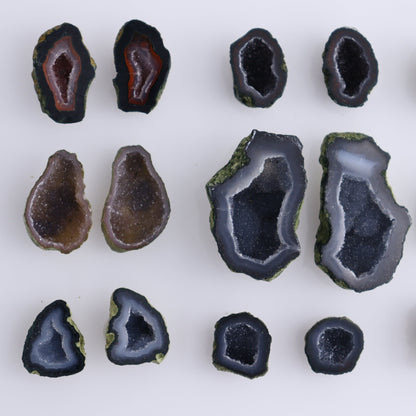 Tabasco Geode Pairs Set of 9 - Expert Wholesale and Supplier of Wholesale Crystals & Bulk Gemstones, ["Tabasco Geode"]