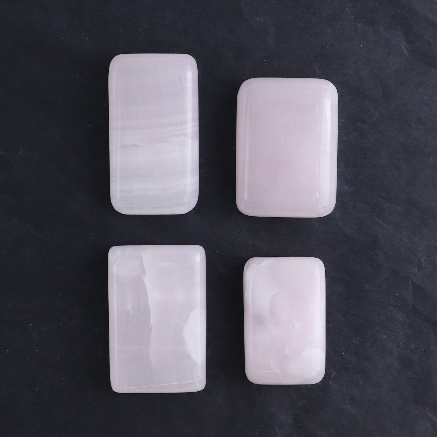 Pink Mangano Calcite Rectangles Set of 12