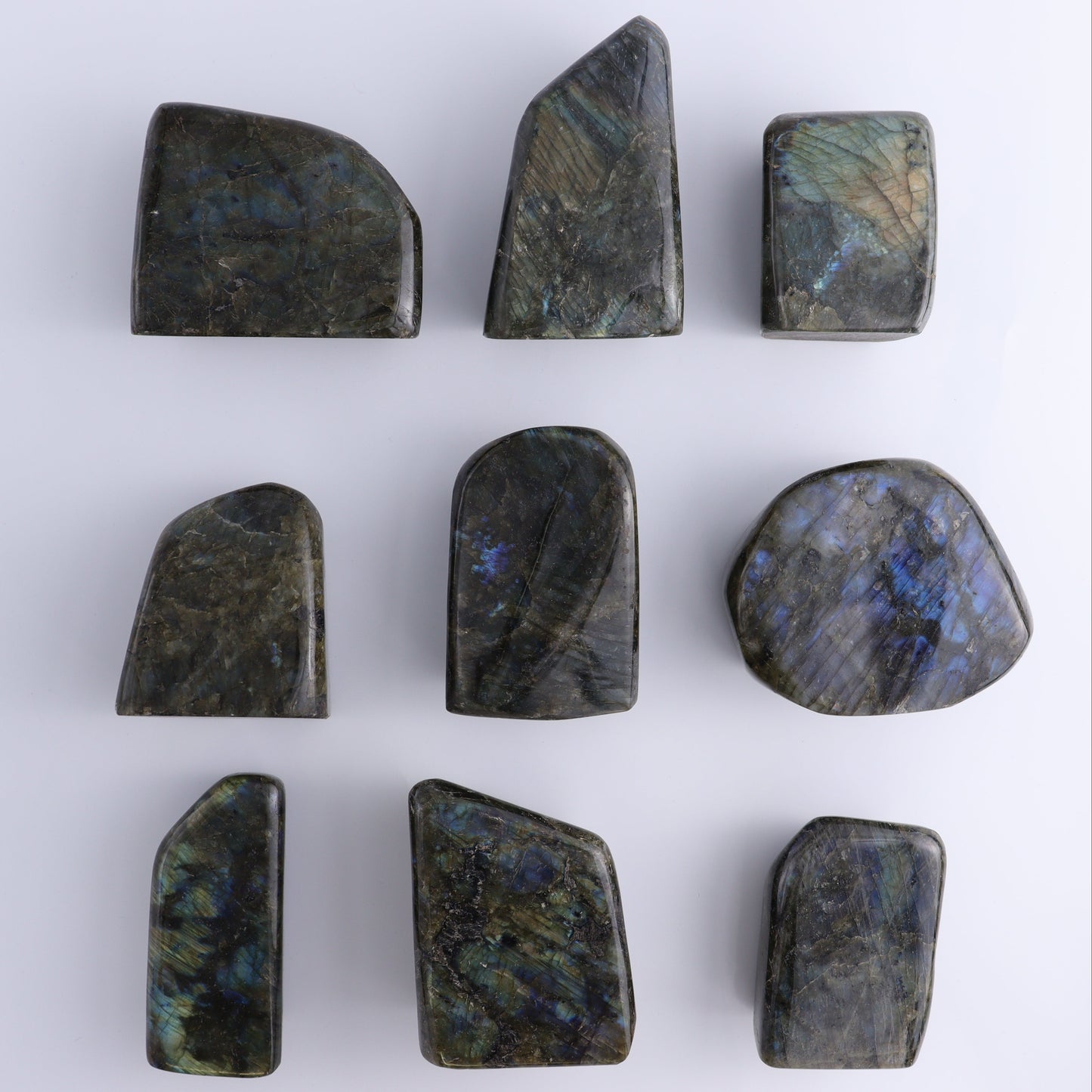 Labradorite Freeform Set of 9 - Expert Wholesale and Supplier of Wholesale Crystals & Bulk Gemstones, ["close_70","Freeforms","Labradorite","Madagascar"]