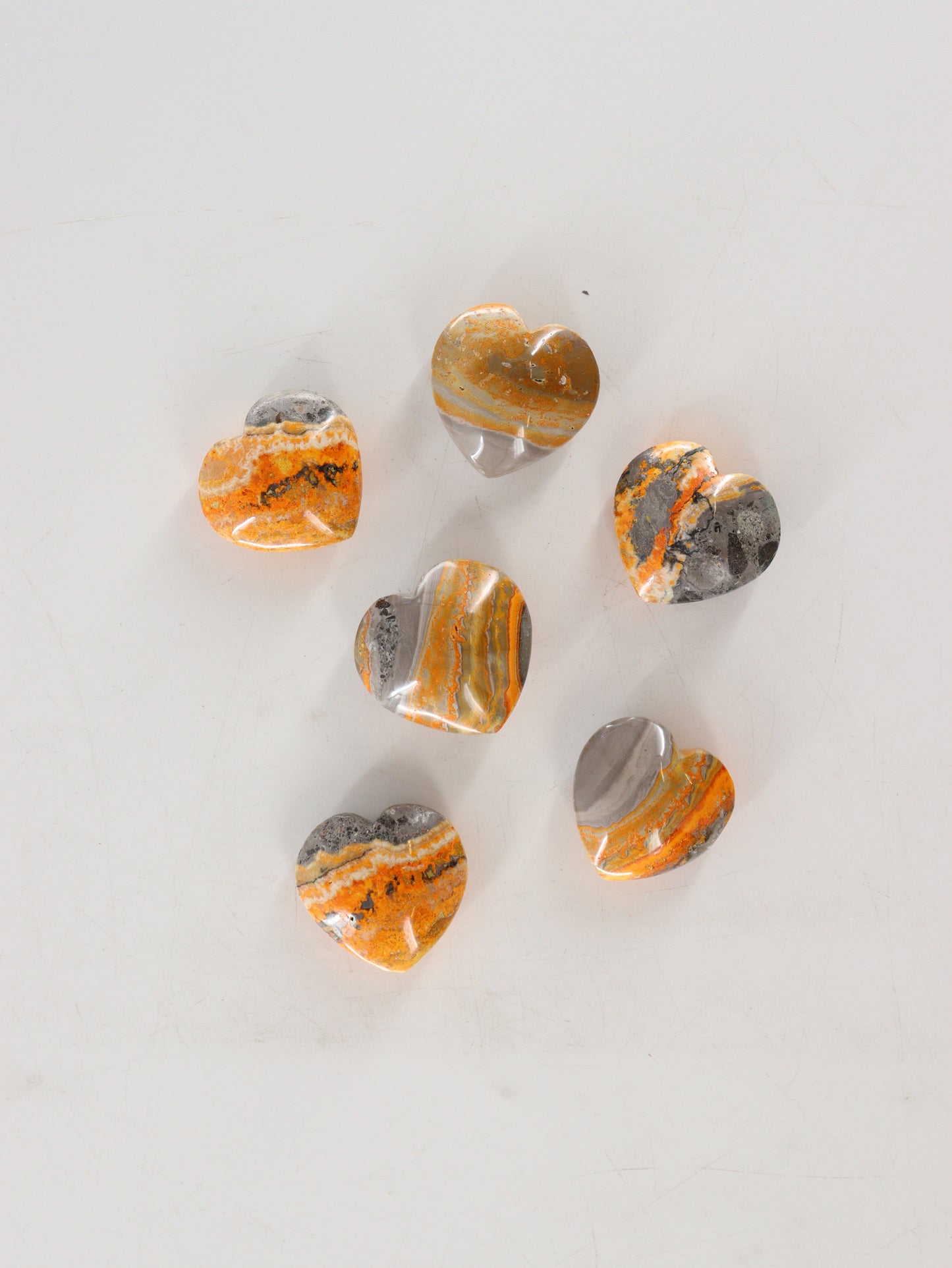 Bumblebee Jasper Hearts Set of 6 - Expert Wholesale and Supplier of Wholesale Crystals & Bulk Gemstones, []