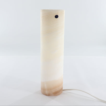 One 12" White & Honey Polished Top Onyx Lamp Blind