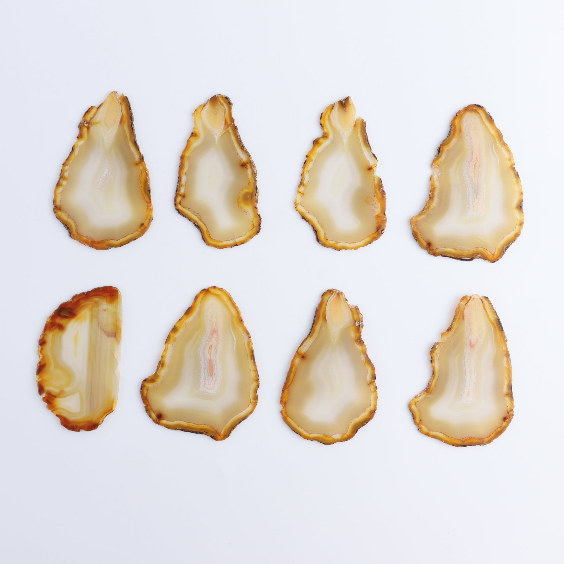 Iris Agate Slices Set of 8 - Expert Wholesale and Supplier of Wholesale Crystals & Bulk Gemstones, ["Agate","Iris Agate","Slices and Slabs"]
