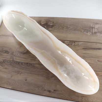 Mexican Onyx/Calcite Canoe Bowl 40"