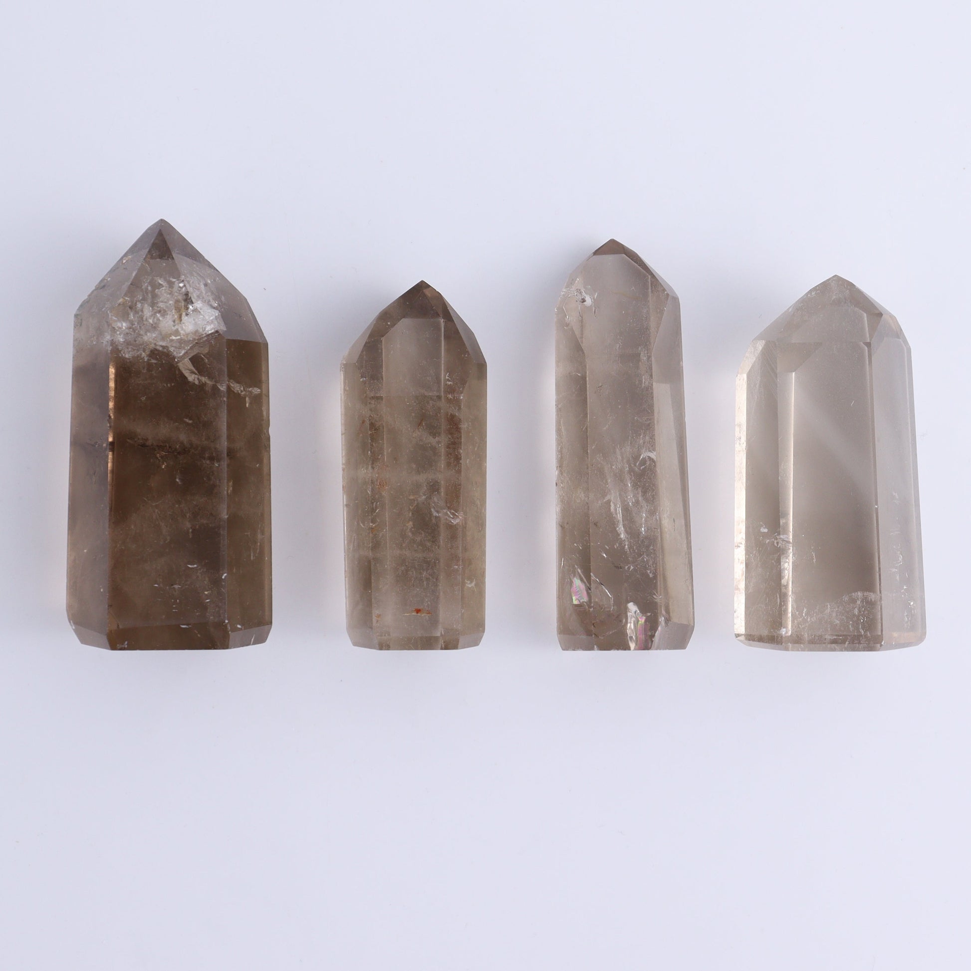 Smoky Quartz Towers Set of 13 - Expert Wholesale and Supplier of Wholesale Crystals & Bulk Gemstones, ["Points","Quartz","Smoky Quartz","Towers"]
