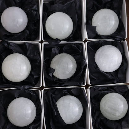 Optical Calcite Spheres Set of 12 - Expert Wholesale and Supplier of Wholesale Crystals & Bulk Gemstones, ["Calcite","Mexico","Optical Calcite","Spheres"]