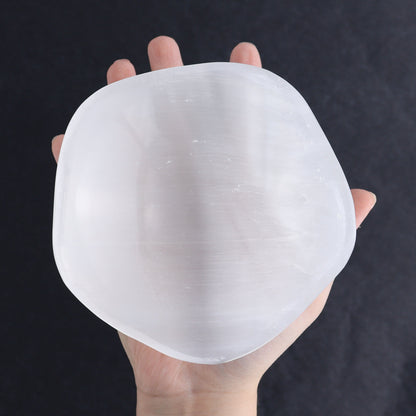 One Selenite (Satin Spar) Wavy Bowl 12 cm - Expert Wholesale and Supplier of Wholesale Crystals & Bulk Gemstones, ["Bowls","Freeform","Freeforms","Morocco","Selenite"]