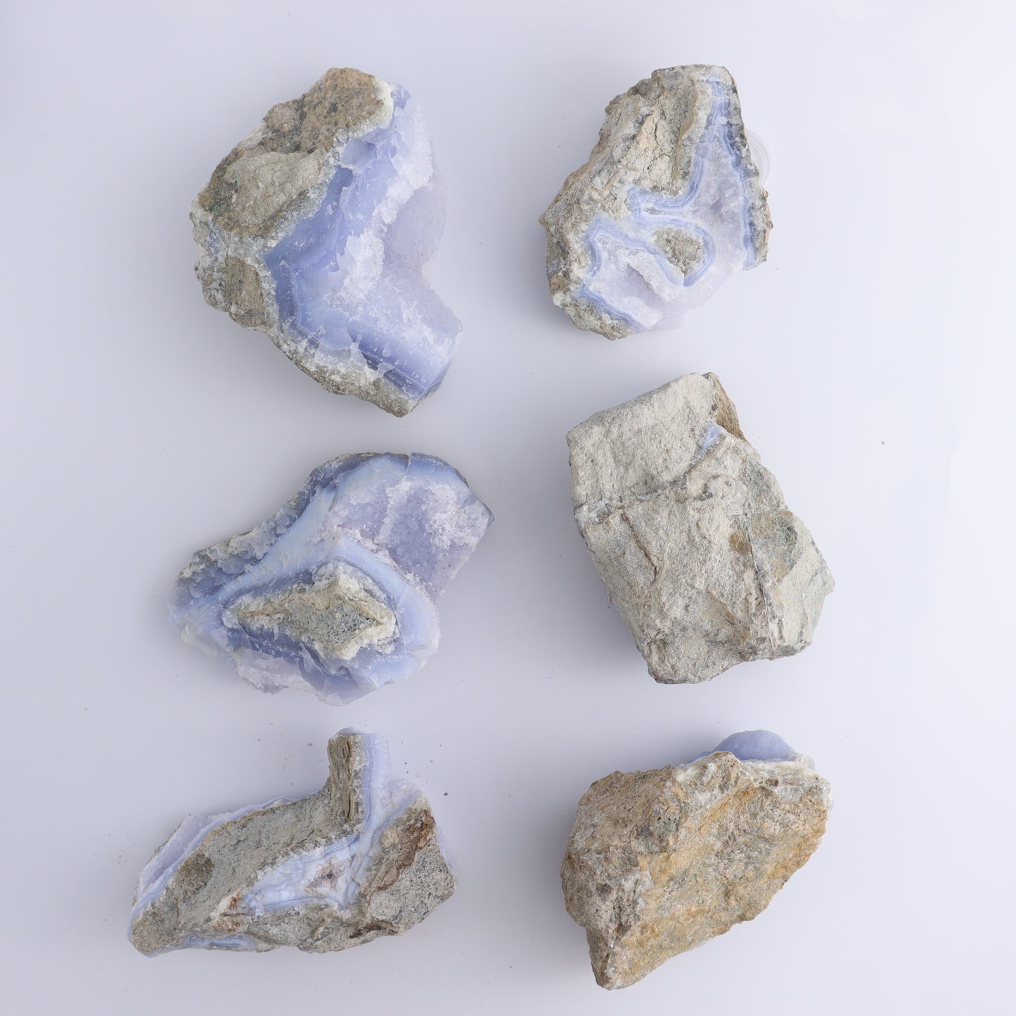 Blue Lace Agate Freeforms Set of 6 - Expert Wholesale and Supplier of Wholesale Crystals & Bulk Gemstones, ["Agate","Blue Lace Agate"]