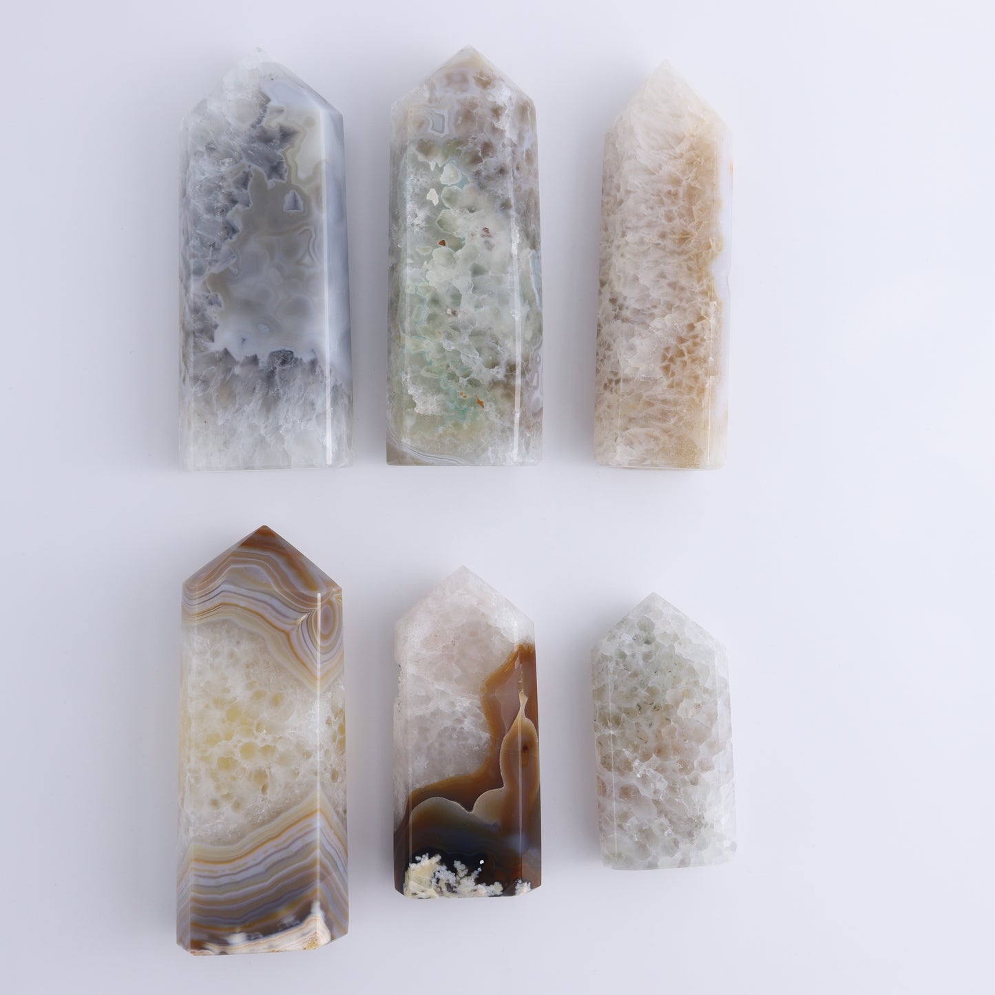 Druzy Agate Towers Set of 6 - Expert Wholesale and Supplier of Wholesale Crystals & Bulk Gemstones, ["Agate","Druzy Agate"]