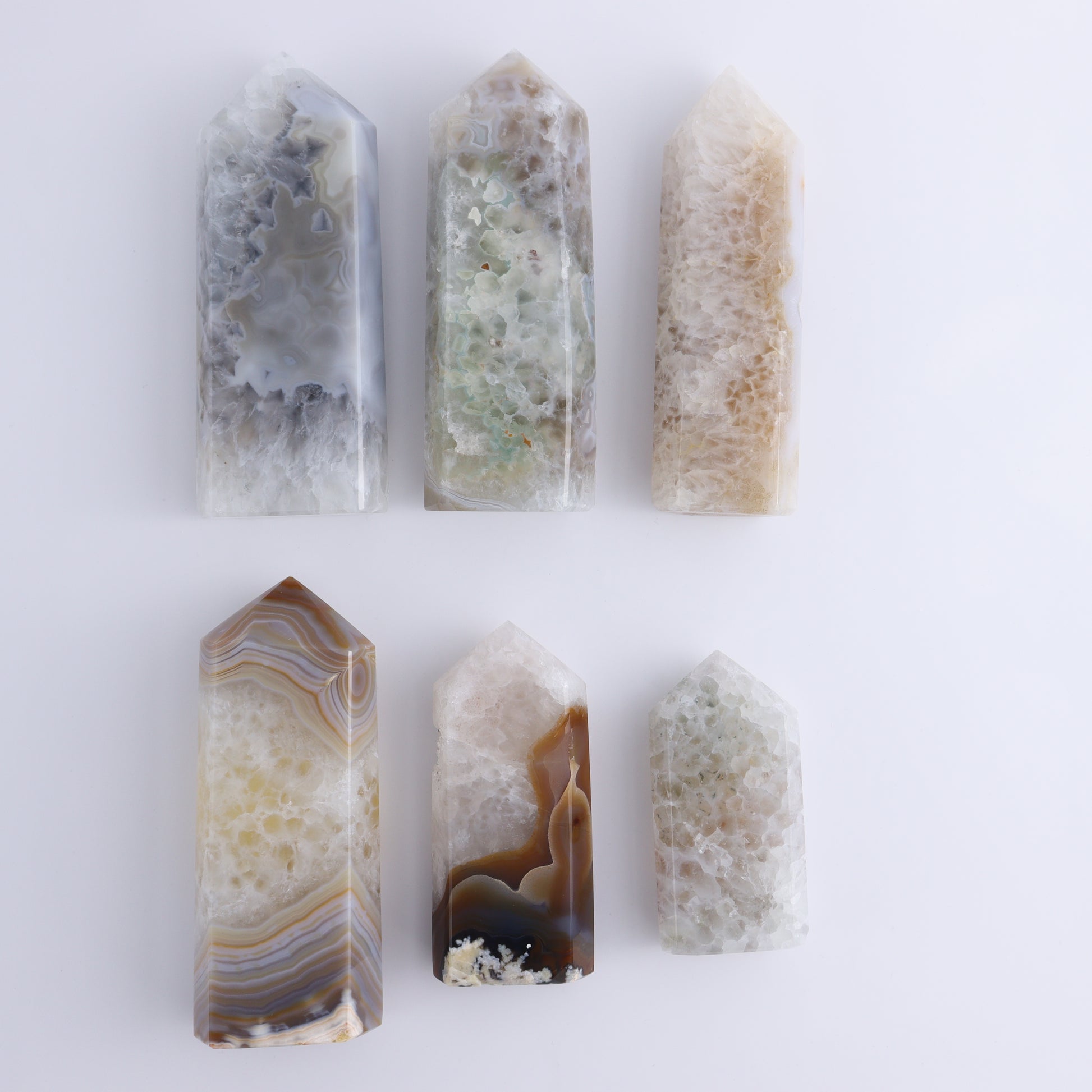 Druzy Agate Towers Set of 6 - Expert Wholesale and Supplier of Wholesale Crystals & Bulk Gemstones, ["Agate","Druzy Agate"]