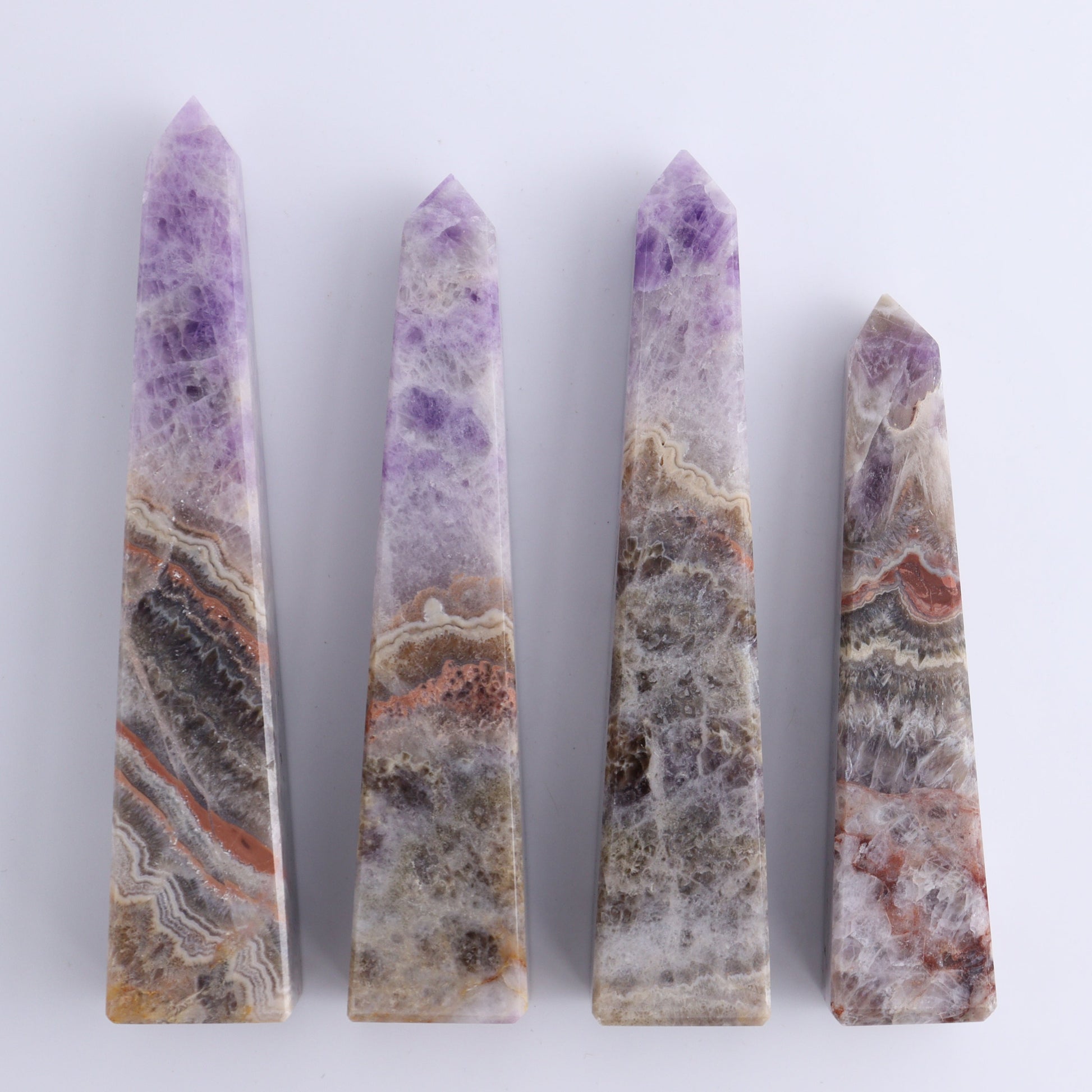 Enchanted Quartz Towers Set of 4 - Expert Wholesale and Supplier of Wholesale Crystals & Bulk Gemstones, ["Brazil","Enchanted Quartz","Quartz","Towers"]