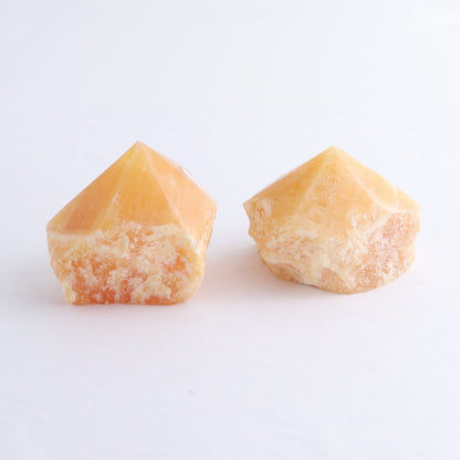 Orange Calcite Polished Tips Set of 9