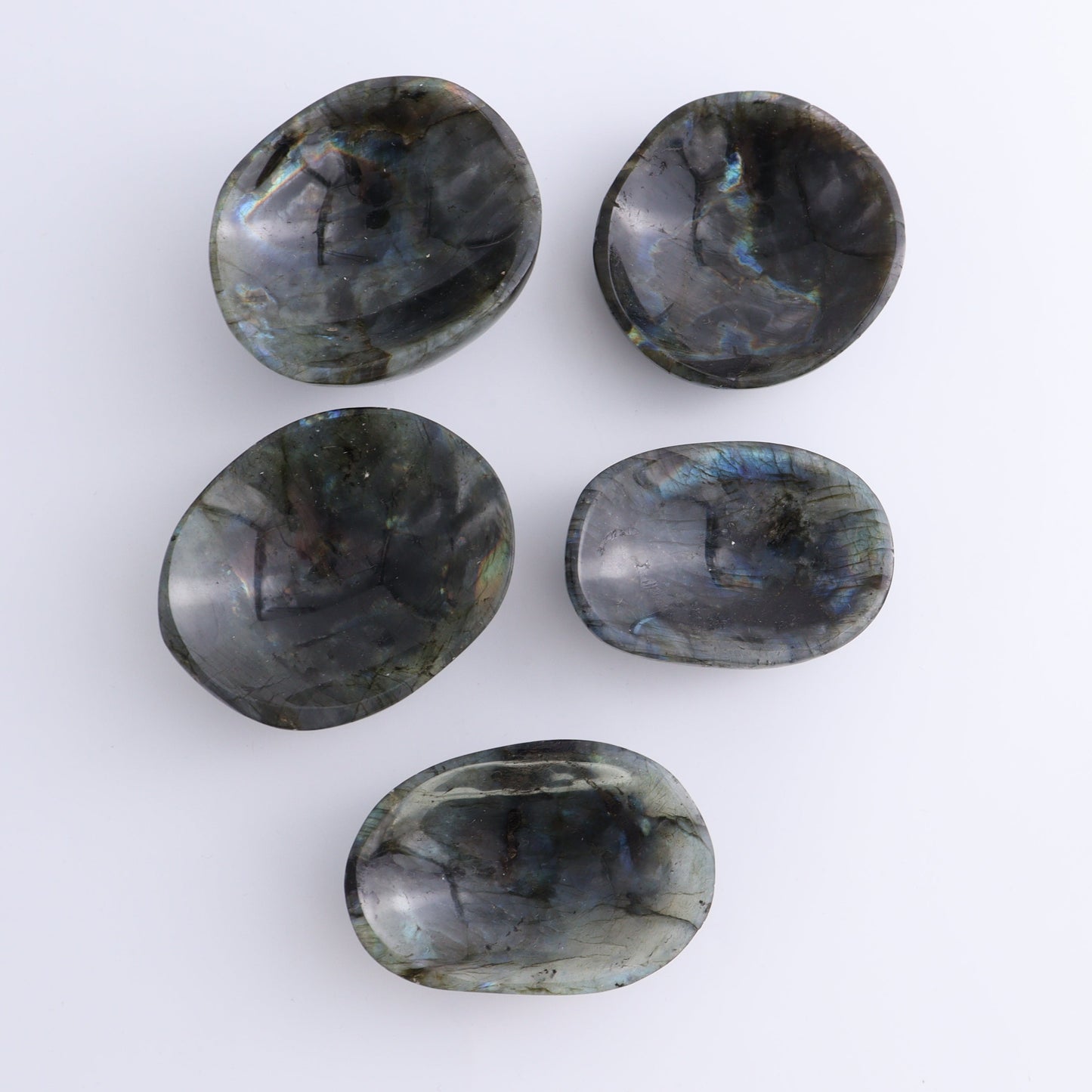 Labradorite Bowls Set of 10 - Expert Wholesale and Supplier of Wholesale Crystals & Bulk Gemstones, ["Bowls","Labradorite","Madagascar"]