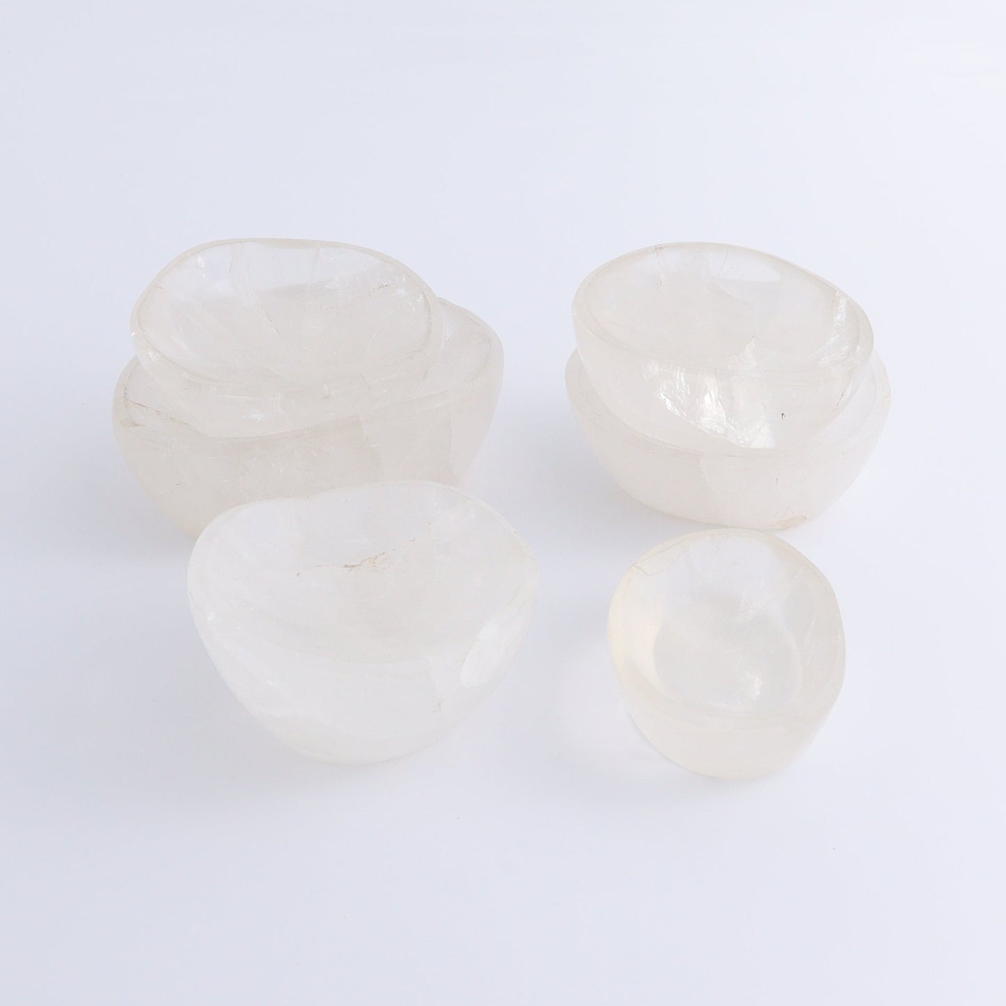 Clear Quartz Bowls Set of 6 - Expert Wholesale and Supplier of Wholesale Crystals & Bulk Gemstones, ["Bowls","Clear Quartz","Madagascar","Quartz"]