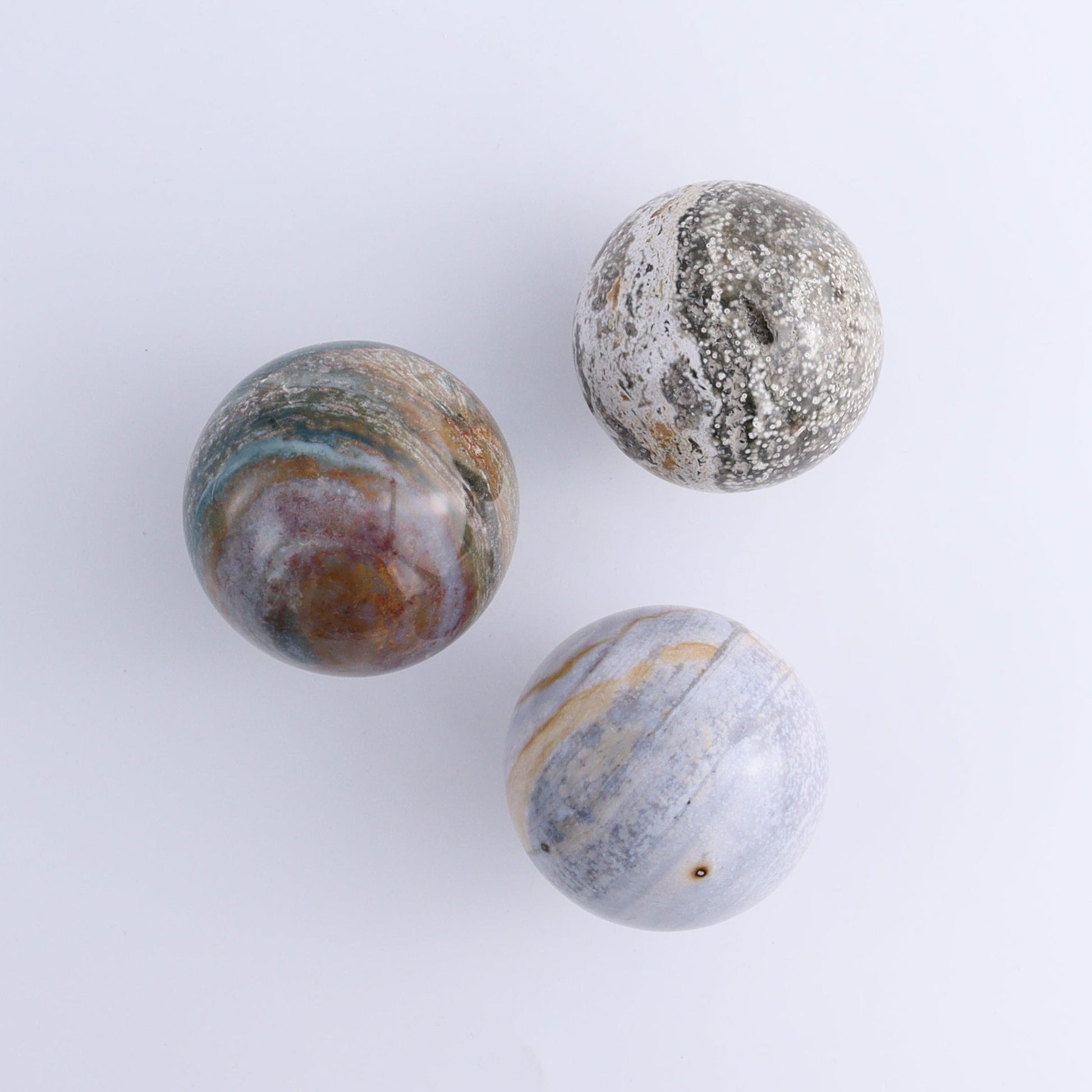Ocean Jasper Spheres Set of 12 - Expert Wholesale and Supplier of Wholesale Crystals & Bulk Gemstones, ["jasper","Madagascar","Ocean Jasper","Spheres"]