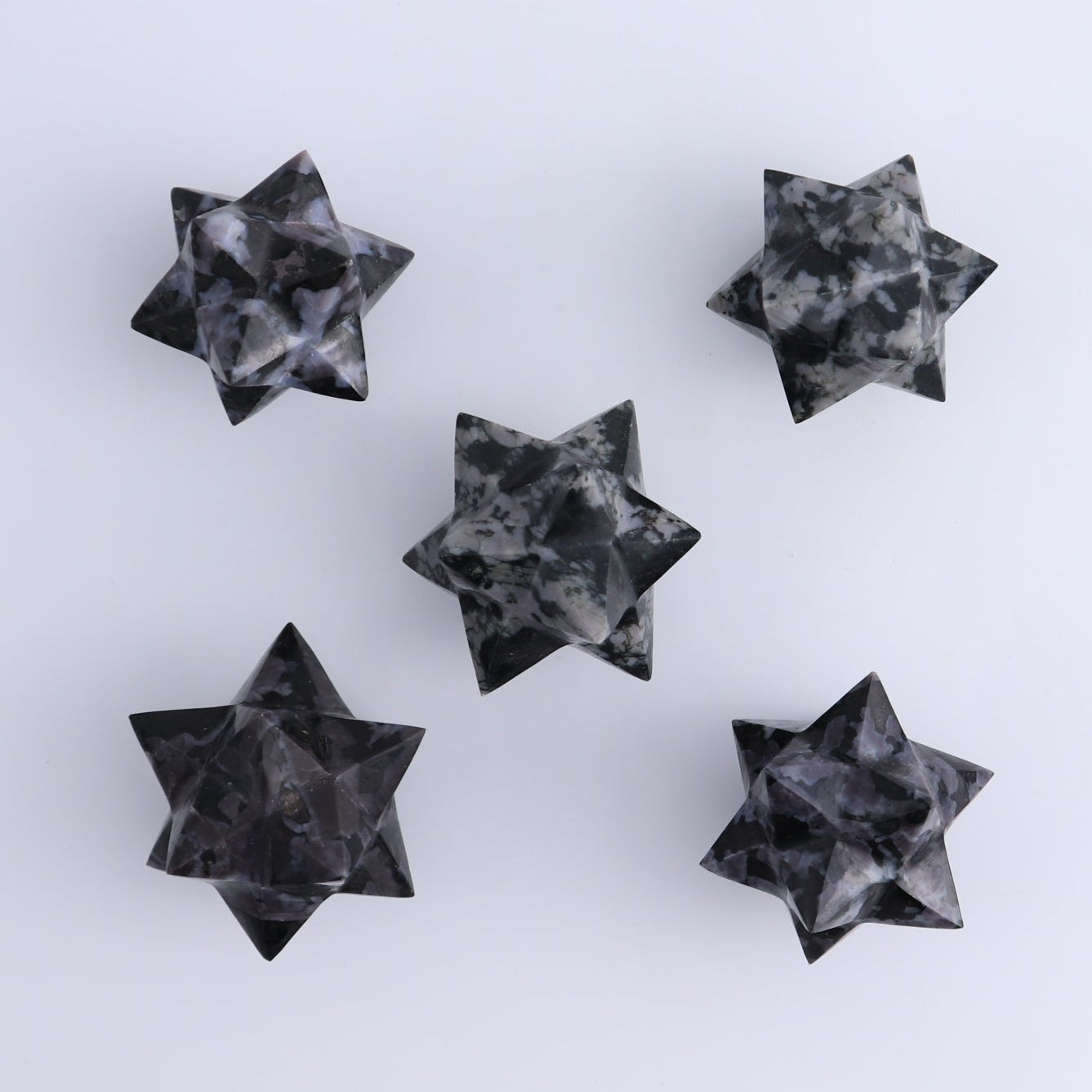 Indigo Gabbro Stars Set of 19 & 1 Cut Base Star - Expert Wholesale and Supplier of Wholesale Crystals & Bulk Gemstones, ["Indigo Gabbro"]