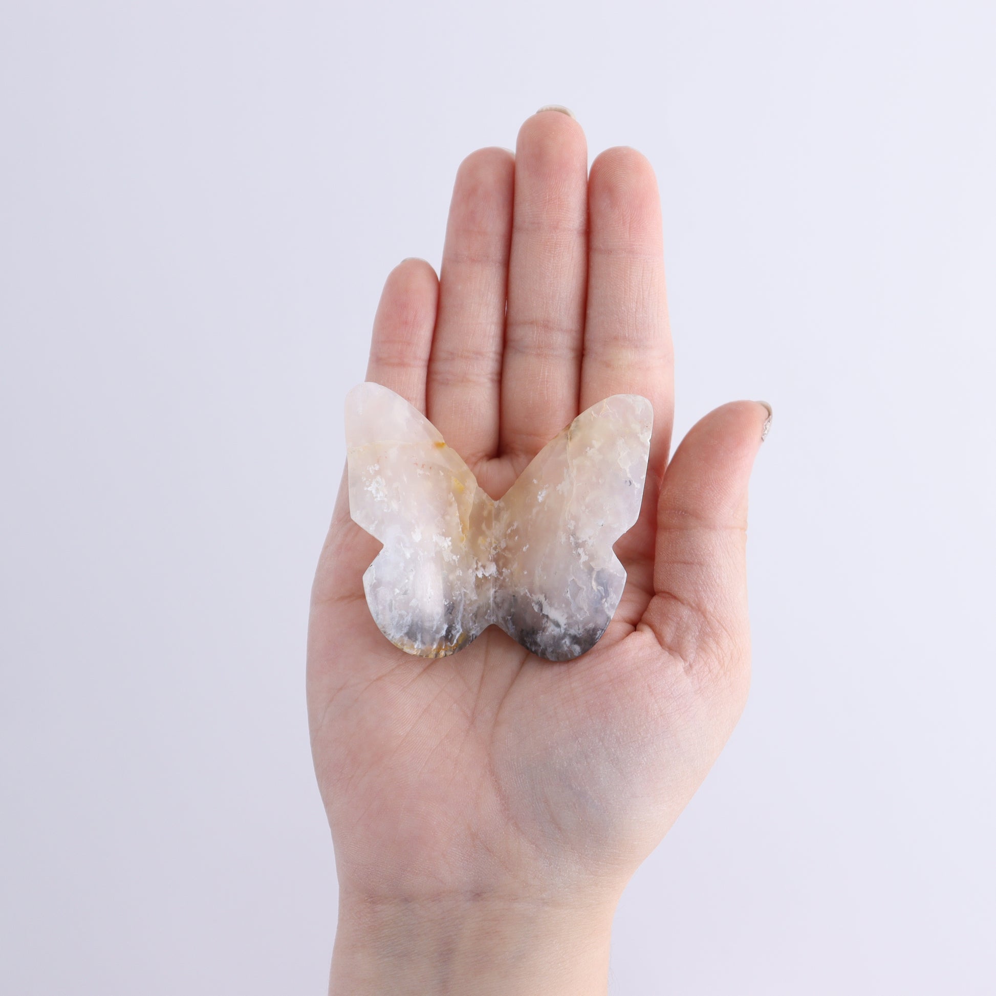One Pink Plume Agate Butterfly - Expert Wholesale and Supplier of Wholesale Crystals & Bulk Gemstones, ["Agate","Butterflies","Butterfly","Pink Agate","Plume Agate"]