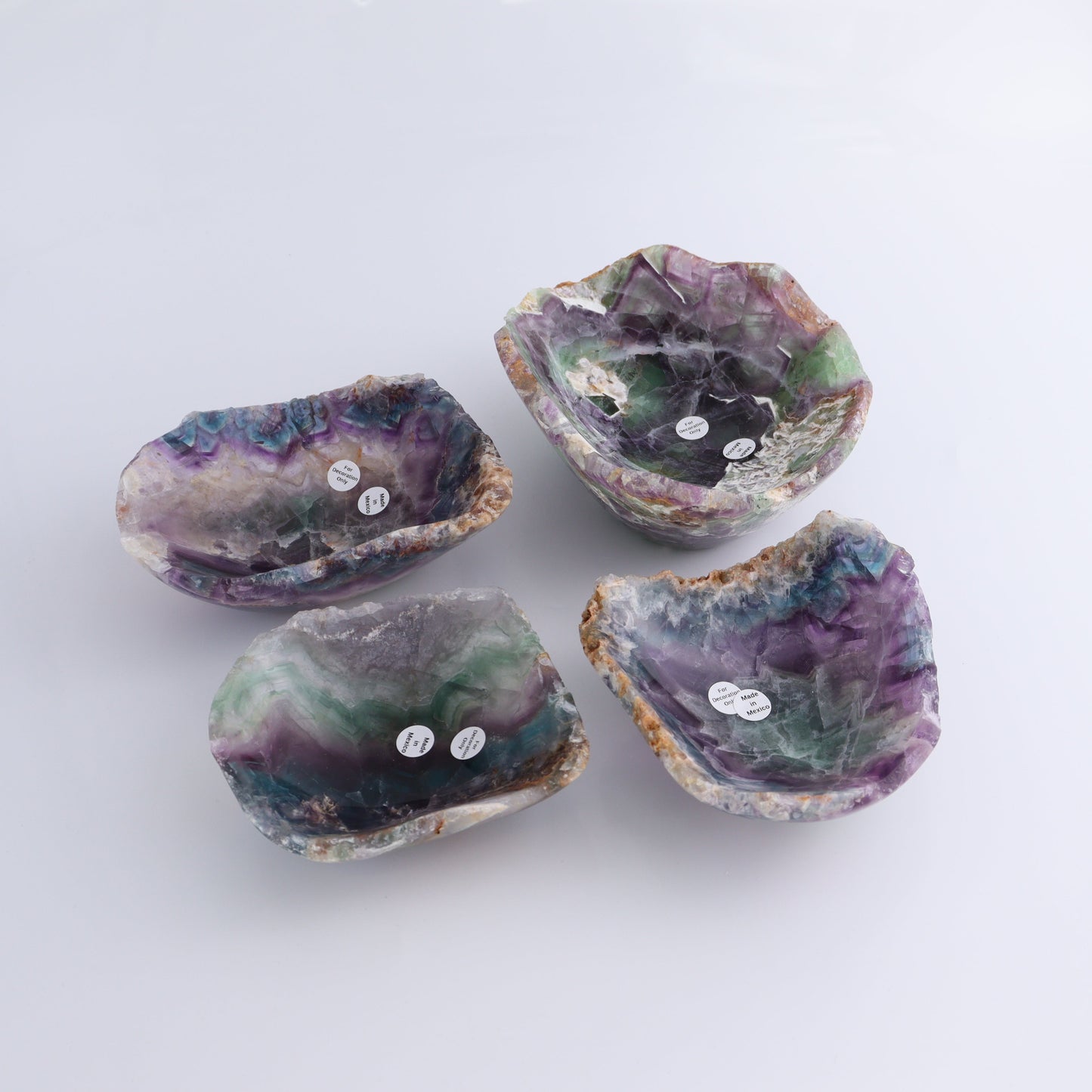 Fluorite Bowls Set of 4 - Expert Wholesale and Supplier of Wholesale Crystals & Bulk Gemstones, ["Bowls","Fluorite","Mexico"]