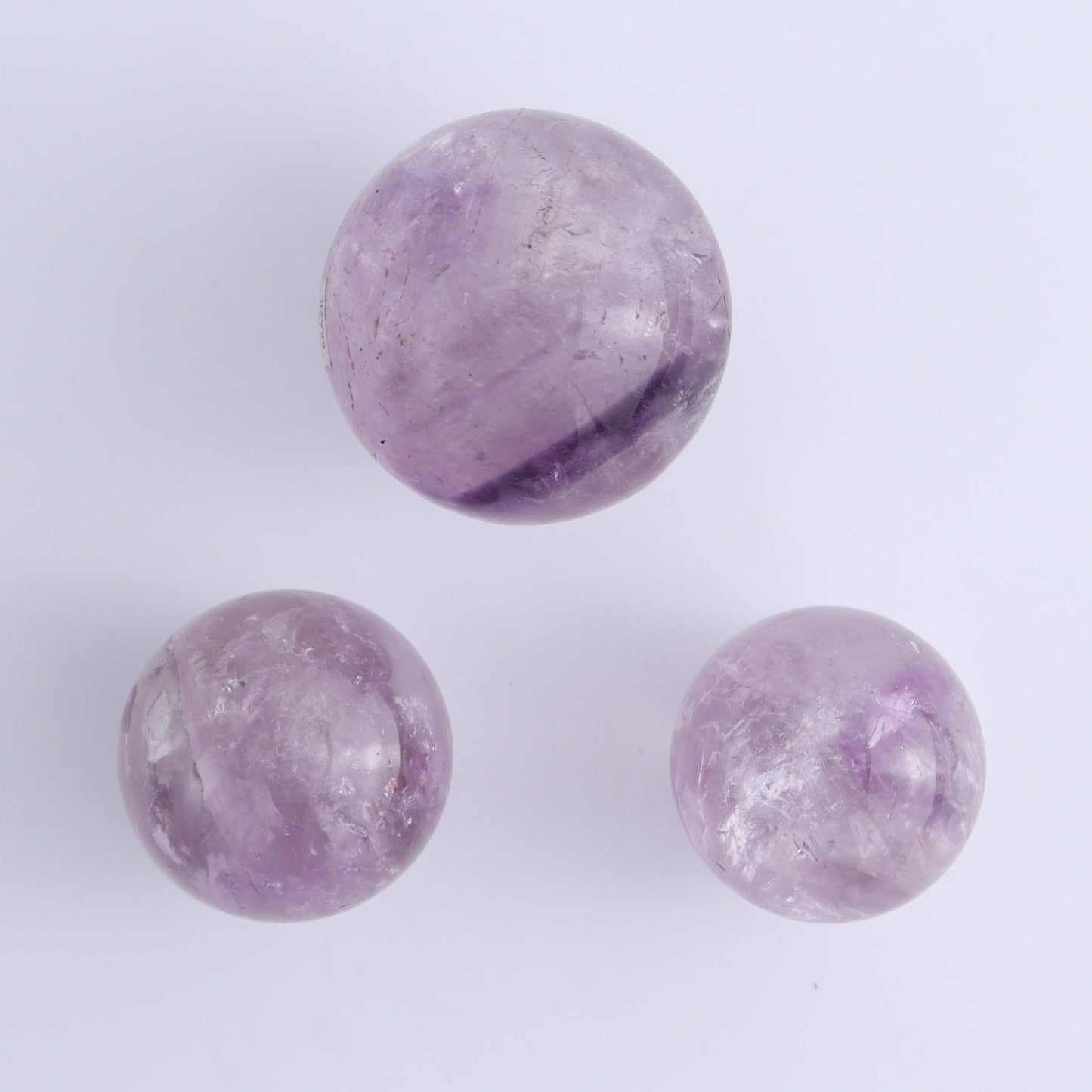 Amethyst Spheres Set of 9 - Expert Wholesale and Supplier of Wholesale Crystals & Bulk Gemstones, ["Amethyst","Brazil","Spheres"]