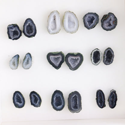Tabasco Geodes 9 Pairs - Expert Wholesale and Supplier of Wholesale Crystals & Bulk Gemstones, ["Geodes","Tabasco Geode"]