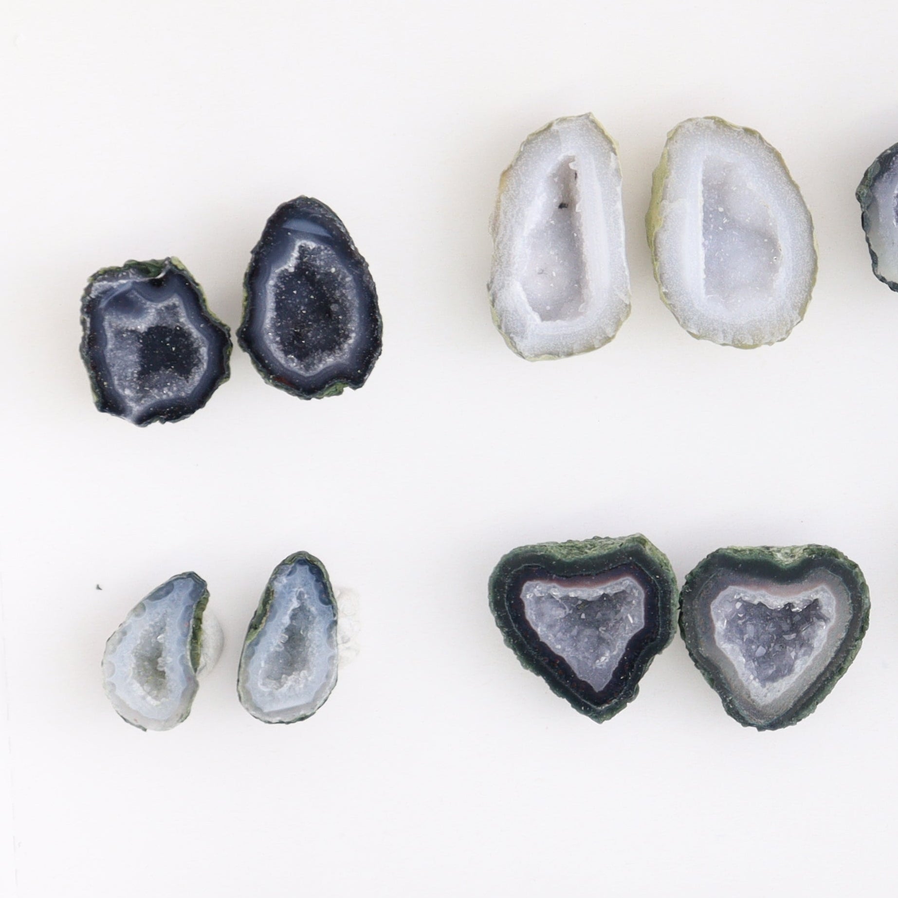 Tabasco Geodes 9 Pairs - Expert Wholesale and Supplier of Wholesale Crystals & Bulk Gemstones, ["Geodes","Tabasco Geode"]