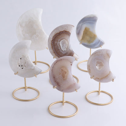 Agate Moons with Stand Set of 6 - Expert Wholesale and Supplier of Wholesale Crystals & Bulk Gemstones, ["Agate","Brazil","moons"]
