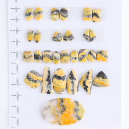 Bumblebee Jasper Cabs Set of 28 - Expert Wholesale and Supplier of Wholesale Crystals & Bulk Gemstones, ["Bumblebee Jasper","Cabs","jasper","Turkey"]