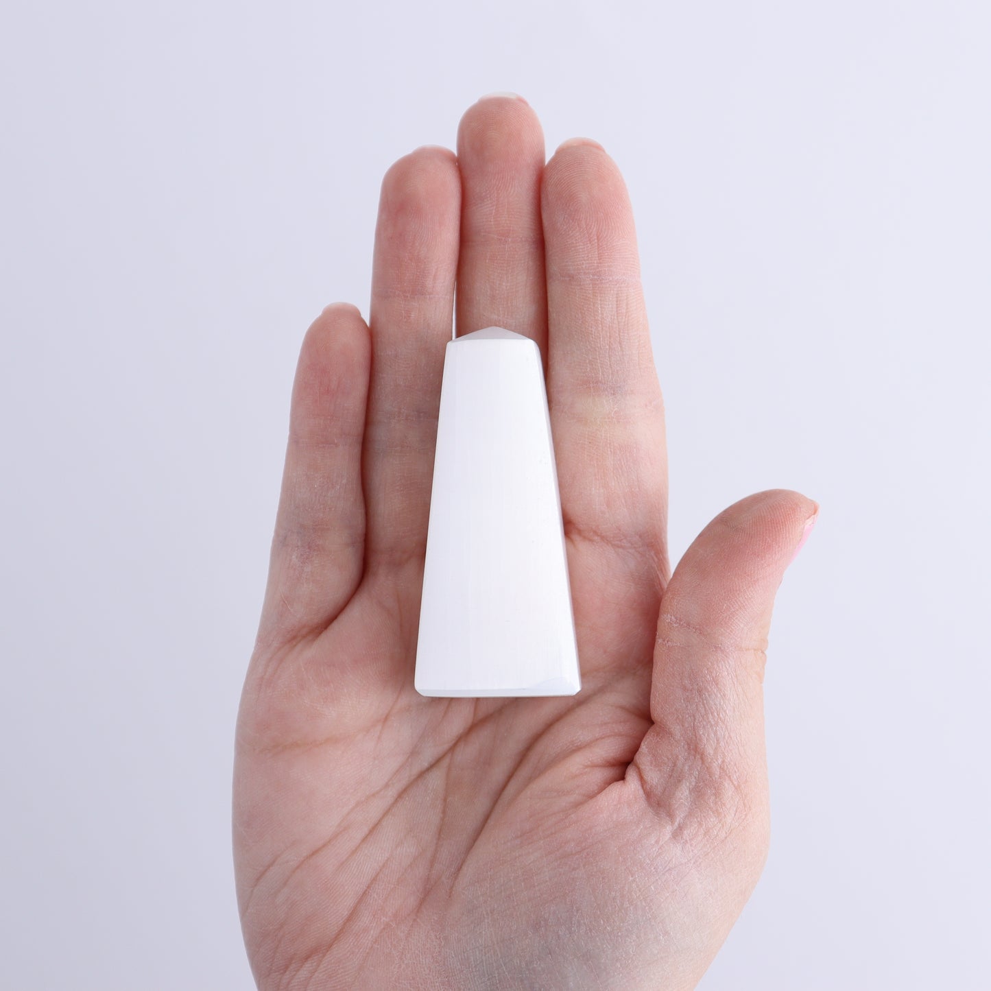 One Selenite (Satin Spar) Obelisk 6 cm - Expert Wholesale and Supplier of Wholesale Crystals & Bulk Gemstones, ["close_30","Morocco","Selenite","Towers"]